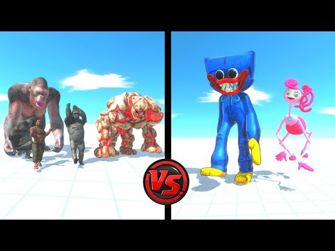 PUNCH GANG VS HUGGY WUGGY + MOMMY LONG LEGS!  ANIMAL REVOLT BATTLE SIMULATOR