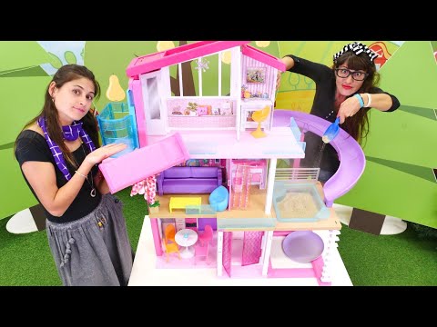 Ayşe VS Ümit - iyi kötü dekorasyoncu! Barbie Dream House dekor yapma oyunu! Komik videolar
