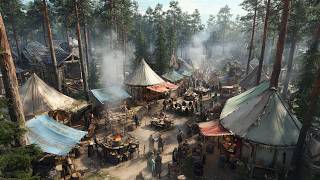 Relaxing Medieval Fantasy : Village Market Ambience for Study & DnD