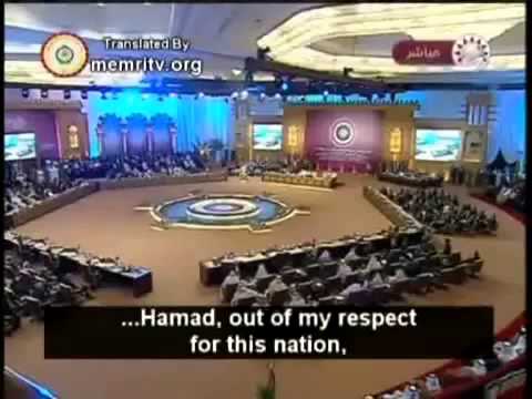 Qatar 2009, Arab League summit, Gaddafi's speech.