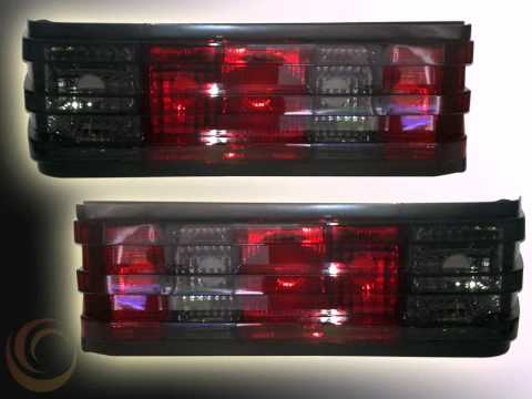 166 - Mercedes Benz W201 Klarglas Rückleuchten rot-grau 190