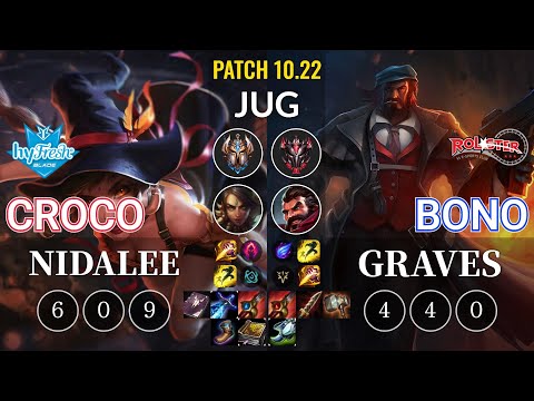 hyF Croco Nidalee vs KT Bono Graves Jungle - KR Patch 10.22