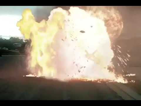 Slow mo walk through Molotov cocktail FX guru