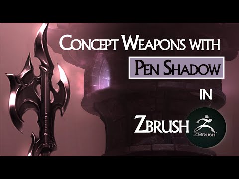 Concept Weapons with Pen Shadow in Zbrush