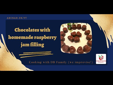 Chocolates with homemade raspberry jam filling - by Rida