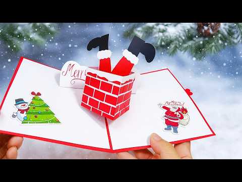 Amazing Pop-Up Christmas Card 🎄 | Easy DIY Santa Card Tutorial