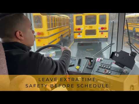 Safety video . school bus driving in winter weather