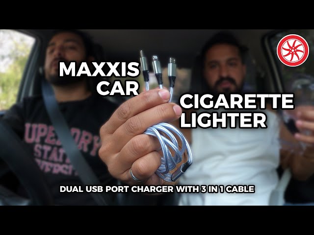 MAXXIS Car Cigarette Lighter Dual USB Port Charger With 3 in 1 Cable - 4.8A - 12v/24v Video