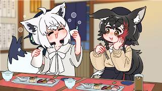 【手描き】ミオの前で安心して酔っぱらうフブちゃん【白上フブキ/大神ミオ//hololive/切り抜き】