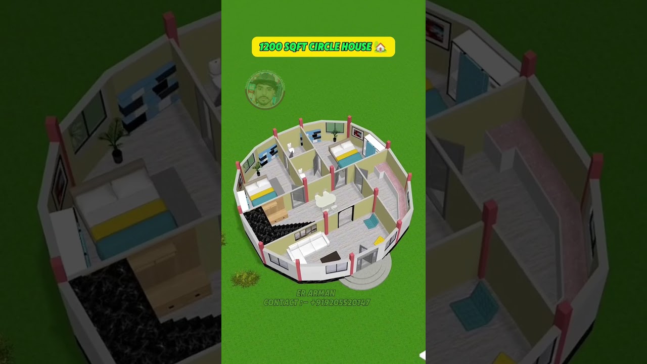 1200 circle ⭕ house plans 🏡 #erarman #housedesign #homedesign #shortfeed #house #trending