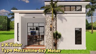 Rumah Minimalis 6x7 Meter 1 Lantai 2 Kamar Tidur