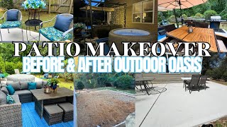 BEFORE & AFTER - PATIO TRANSFORMATION INTO OUTDOOR OASIS - PATIO MAKEOVER - HOT TUB, GAMES & MORE