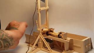 Craftstick functioning Model guillotine Execution Device Demo part 1