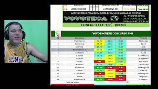 LOTECA  1101 PALPITES DE FUTEBOL %PERCENTUAL