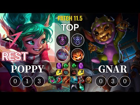 JT Rest Poppy vs Gnar Top - KR Patch 11.5