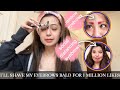 SHAVING MY EYEBROWS BALD FOR 1 MILLION LIKES I Tried Different Eyebrows Too