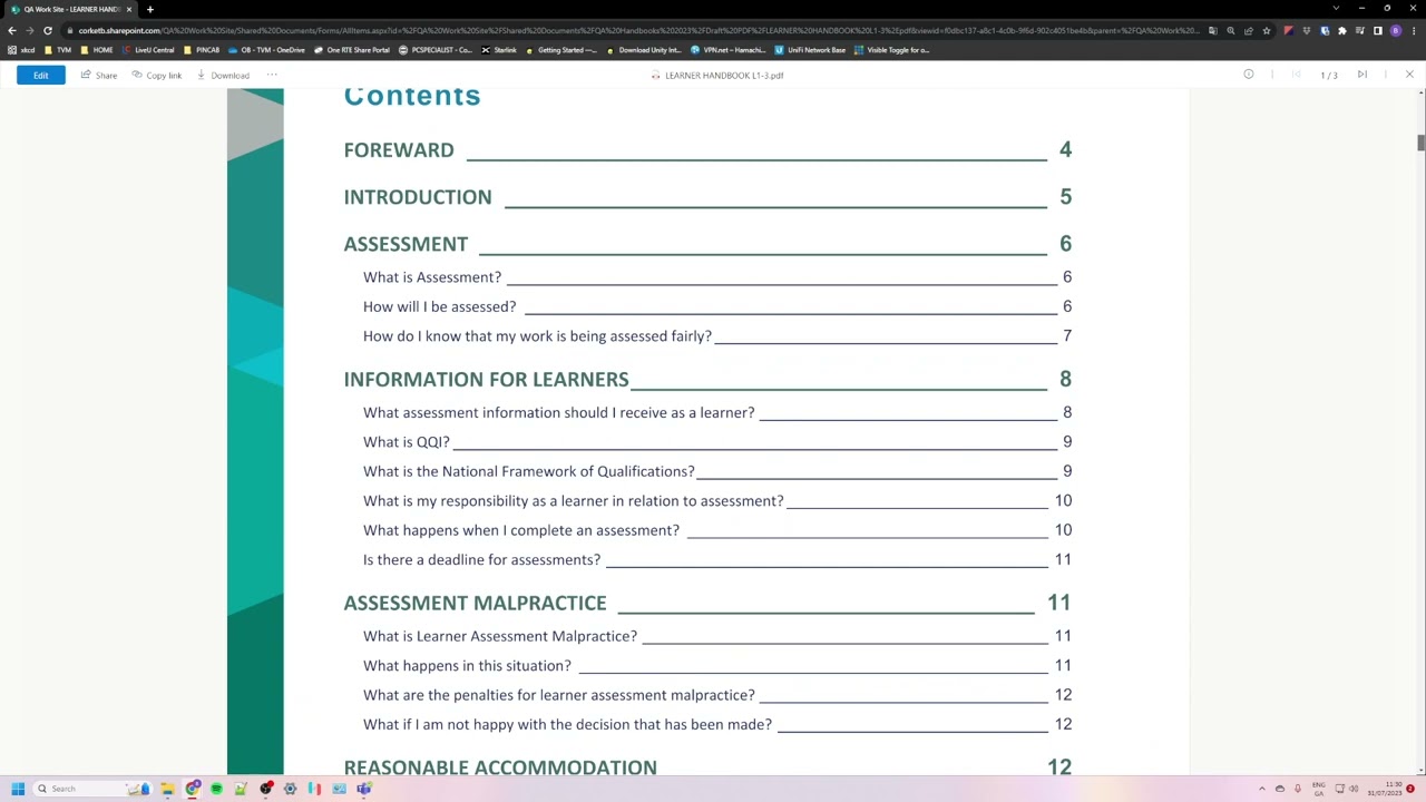 Introduction to Learner Handbook Levels 1 3