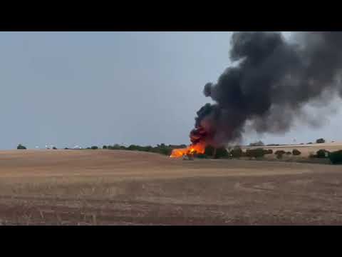 Brand nach Unfall in Nordhausen