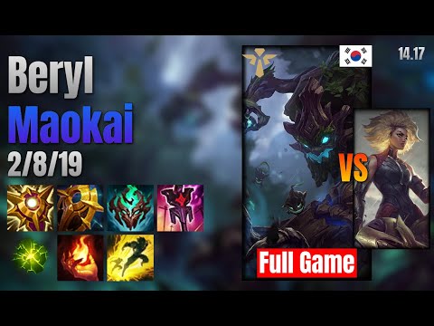 Beryl Support Maokai vs Rell lol KR solo rank Full Game 14.17