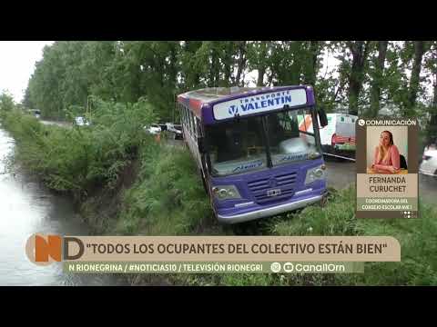Susto en General Roca tras el despiste de un colectivo escolar: no se registraron heridos