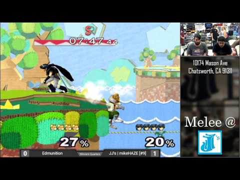 Melee at JJ's #27 - Edmunition (Fox) vs. JJ's | mikeHAZE (Marth) - Winners Quarters