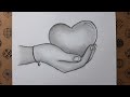 Charcoal Drawings How To Draw Heart In Hand Drawing Hobby Hand Drawings