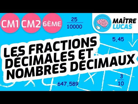 Fractions décimales et nombres décimaux CM1 - CM2 - 6ème - Cycle 3 - Maths