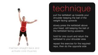 Kettlebell Reverse Single Arm Shoulder Press exercise video thumbnail