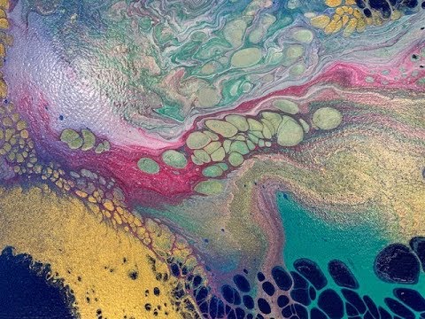 (146) Dirty cup pour with metallics, enamel & spray paint. MUST SEE. MelyD inspired!