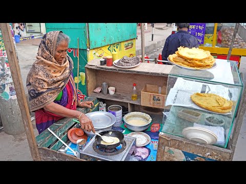 Aged Grandma Selling Unique Dal Egg Chapti to Survive | Bangladeshi Street Food