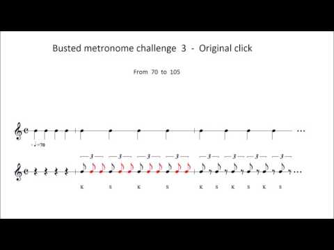 Busted metronome challenge  3  -  From 70  to  105  -  Original click practise