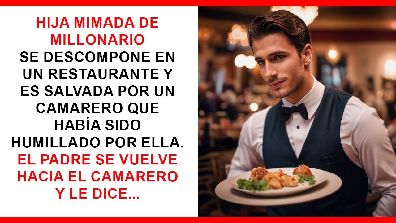 Hija mimada de millonario es salvada por camarero humillado por ella. El padre le dice...