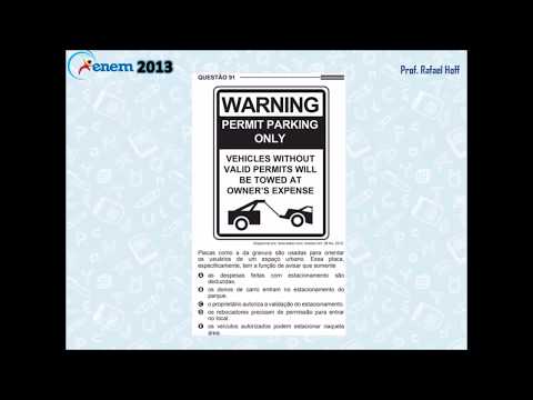 Inglês Enem 2013 PPL: função do texto (placa).