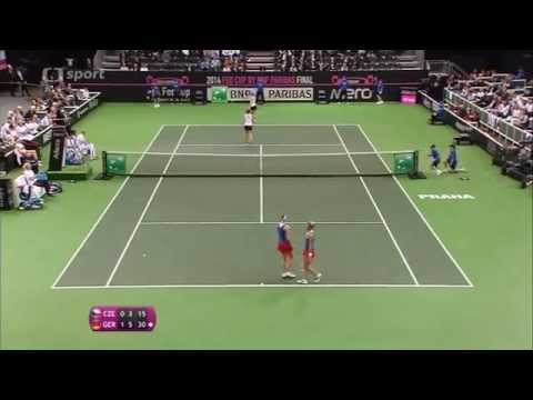 Czech Republic-Germany Doubles match last points Fed Cup 2014 Prague