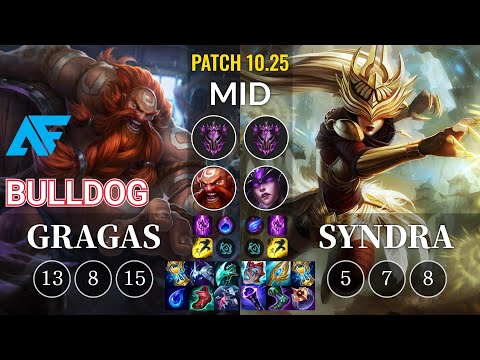 AF.A BuLLDoG Gragas vs Syndra Mid - KR Patch 10.25