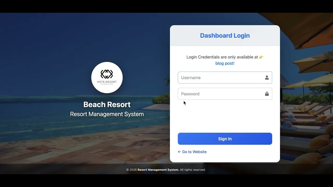 Resort Management System in PHP & MySQL | Full Live Demo + Source Code