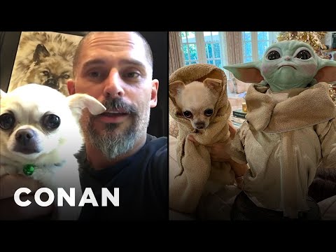 ジョー・マンガニエロの犬の泡は赤ちゃんヨーダファンではない - CONAN on TBS (Joe Manganiello's Dog Bubbles Isn't A Baby Yoda Fan - CONAN on TBS)
