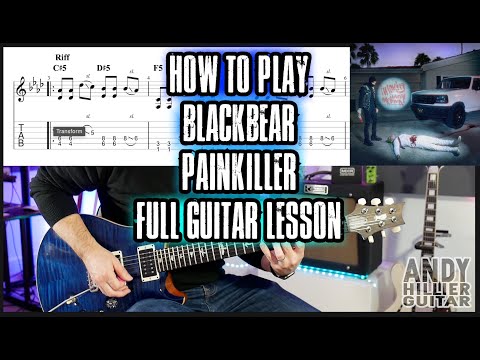 How to play blackbear - painkiller Guitar Tutorial (Full Song)