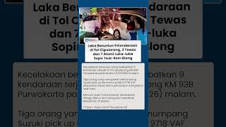 9 Kendaraan Terlibat Kecelakaan di Tol Cipularang KM 93B, 3 Orang Tewas dan 7 Mengalami Luka-luka