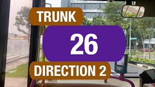 SBS Transit Trunk 26 (Direction 2) | Bus Service Route Visual