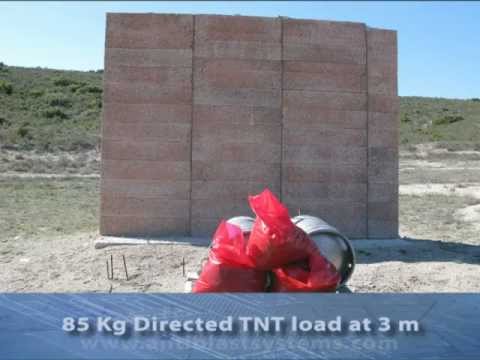 Blast Resistant Wall Test under 85 Kg directed TNT load