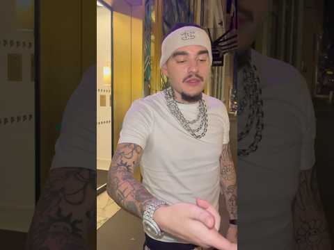 Yeat greets a fan outside after his performance with Drake in Paris France