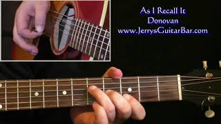 Donovan As I Recall It | Intro Guitar Lesson