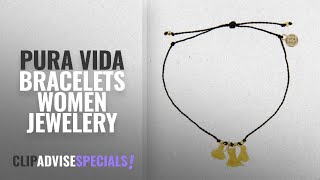 10 Best Selling Pura Vida Bracelets Women Jewelery [2018 ]: Pura Vida Gold Triple Tassel Black