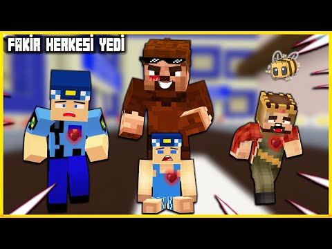 DEV FAKİR ŞEHİRDEKİ HERKESİ VE KEREM KOMİSER'İ YUTTU 😱😂 Minecraft Zengin Fakir Hayatı