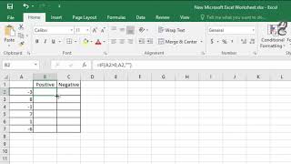 How to separate positive and negative numbers in Excel