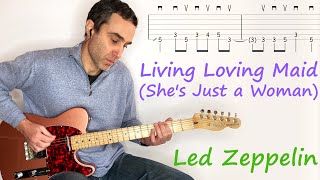 Living Loving Maid (She's Just a Woman) - Led Zeppelin - Guitar lesson / tutorial / cover with tab