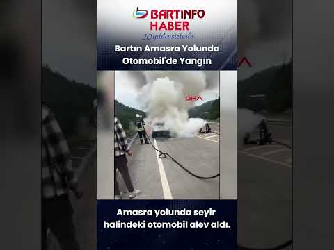 Bartın-Amasra Yolunda Otomobil Alevlere Teslim Oldu