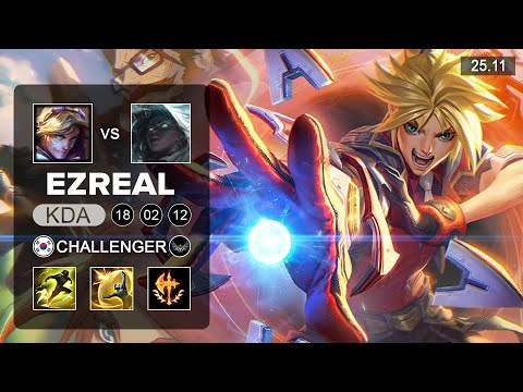 Ezreal vs Senna ADC - KR Challenger - Patch 25.11 Season 15