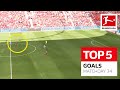 Top 5 Goals • Moukoko, Embolo & More | Matchday 34 - 2021/22